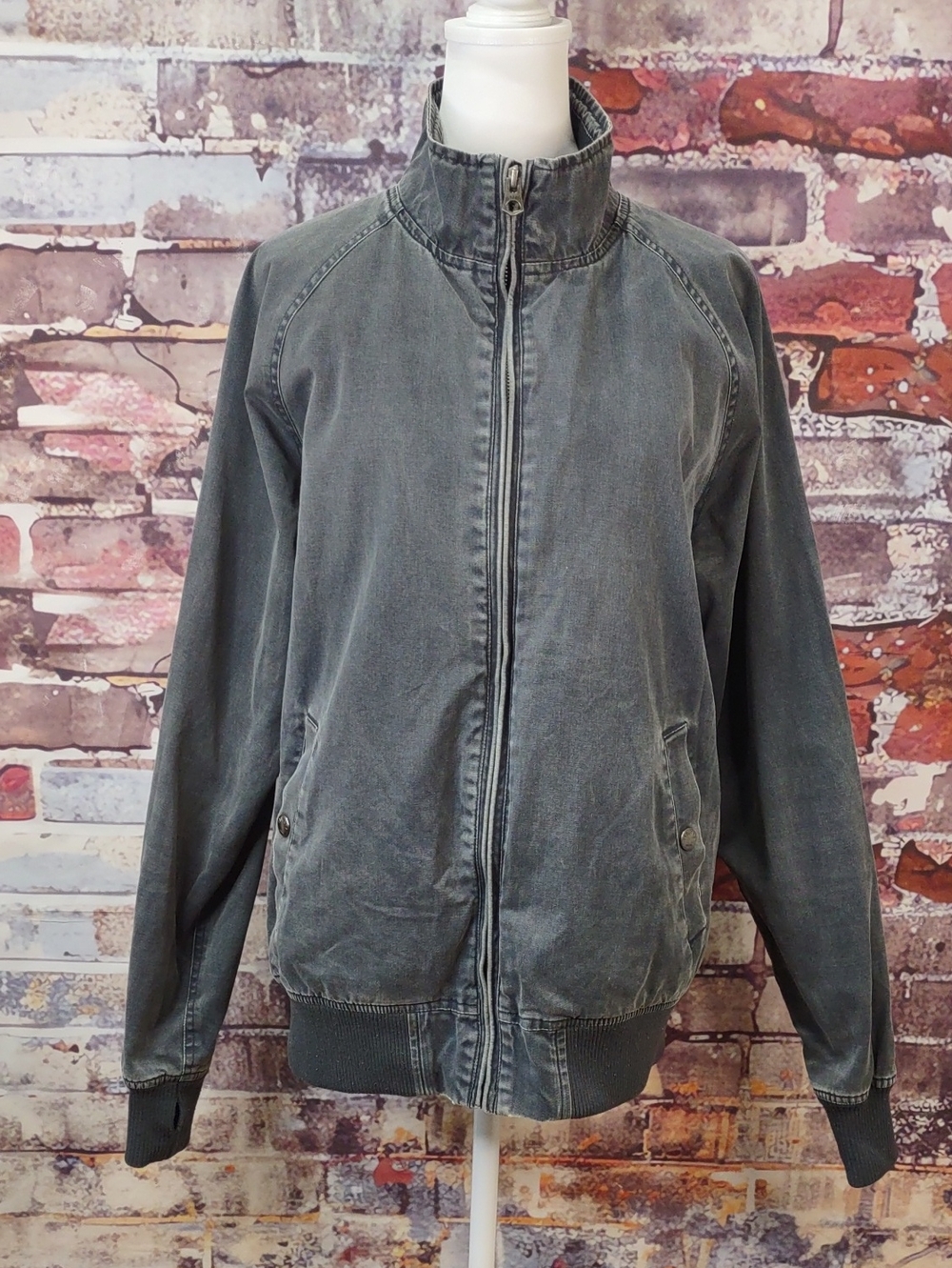 Faherty Washed Charcoal Bomber Jacket